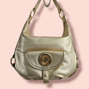 Michael KORS Leather Gold Fulton Bag